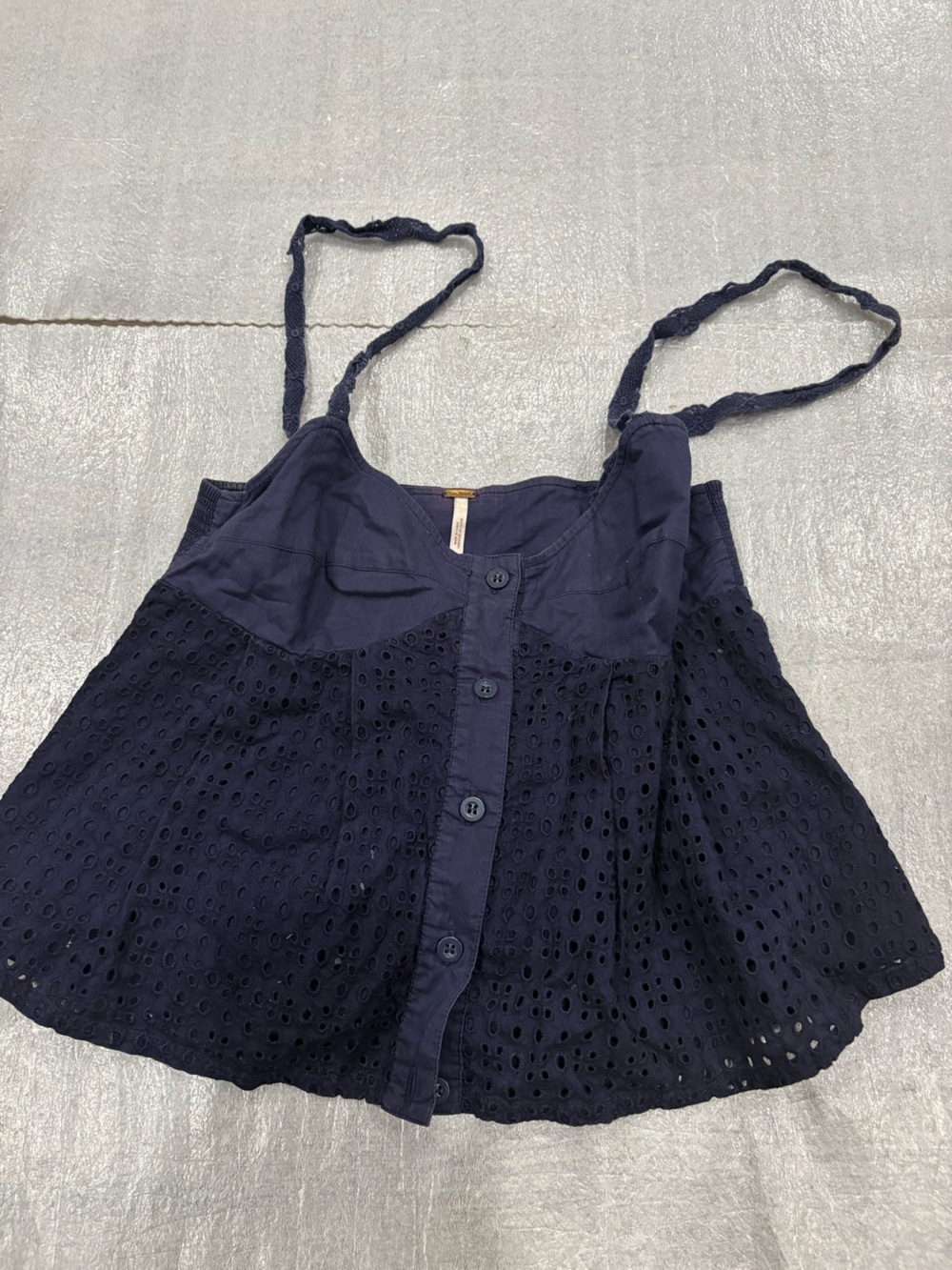 [XS]Free People Indigo Button-Front A shape Cami Top